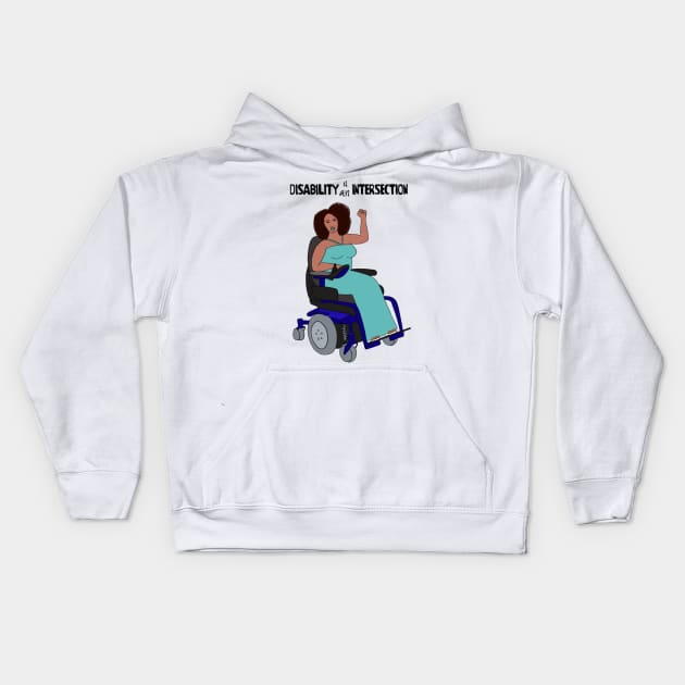 Disability Is An Intersection Power Chair Kids Hoodie by Dissent Clothing